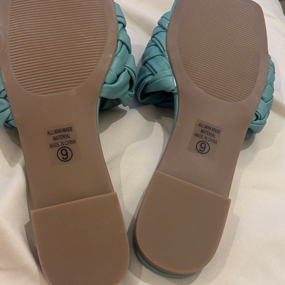 Soda Women's Teal Braided Slide Sandals - Picture 7 of 11